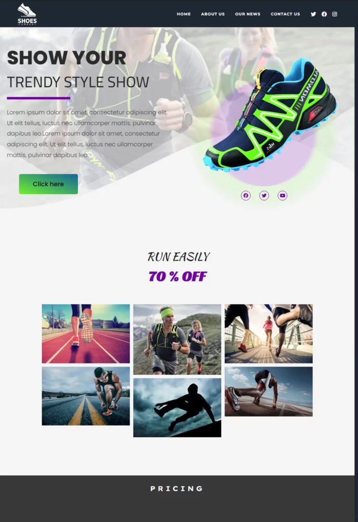 Sneakerstop E-commerce webdesign preview